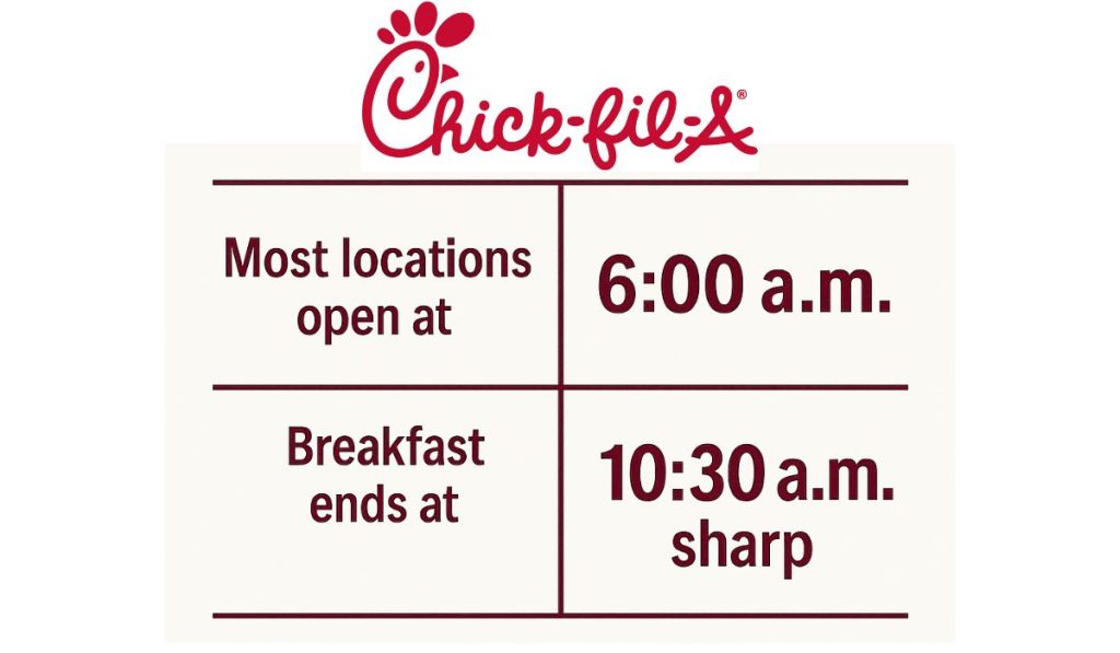 Chick-fil-A Breakfast Hours (Typical Times)