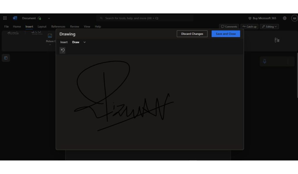 Draw Your Signature Directly in Word