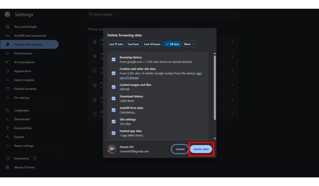 Clear YouTube Cookies and Browser Cache