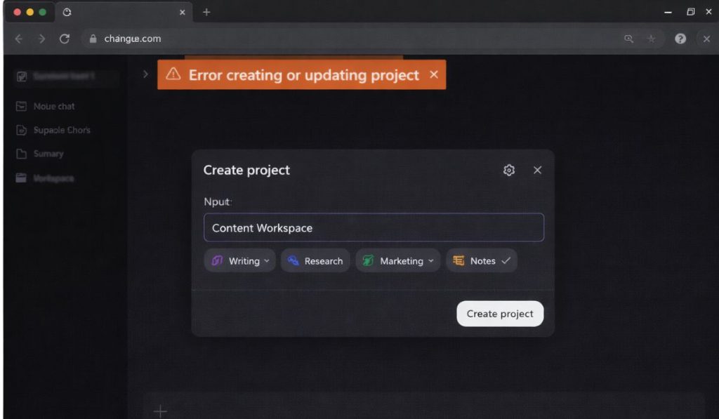 What Is “Error Creating or Updating Project” in ChatGPT