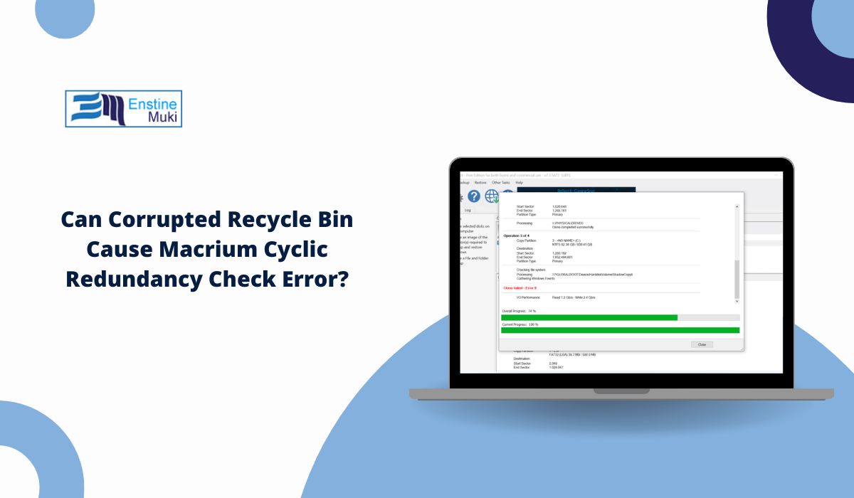 Can Corrupted Recycle Bin Cause Macrium Cyclic Redundancy Check Error?