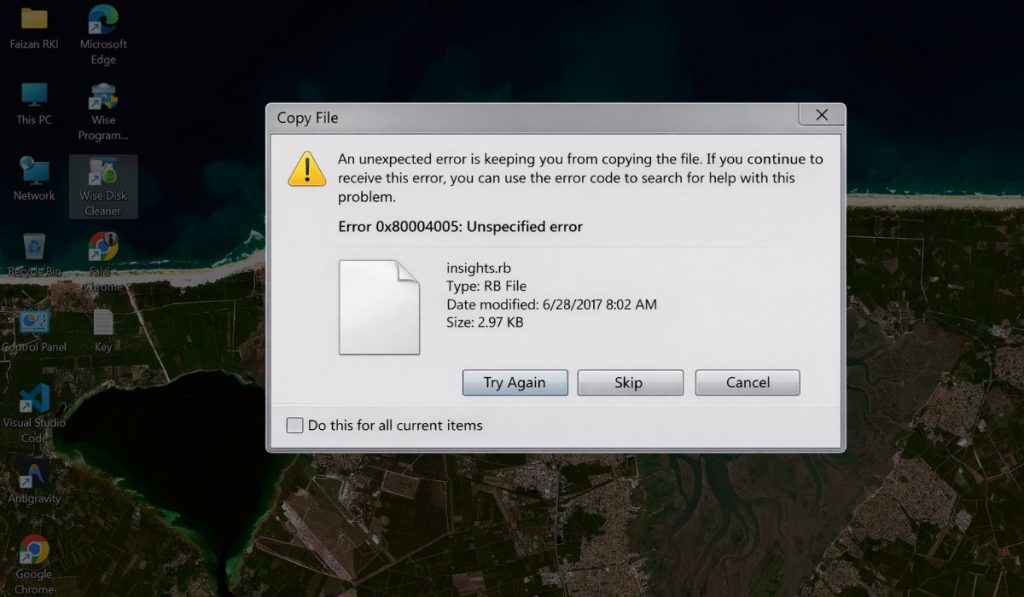 What Does “An Unexpected Error Is Keeping You From Copying the File” Mean
